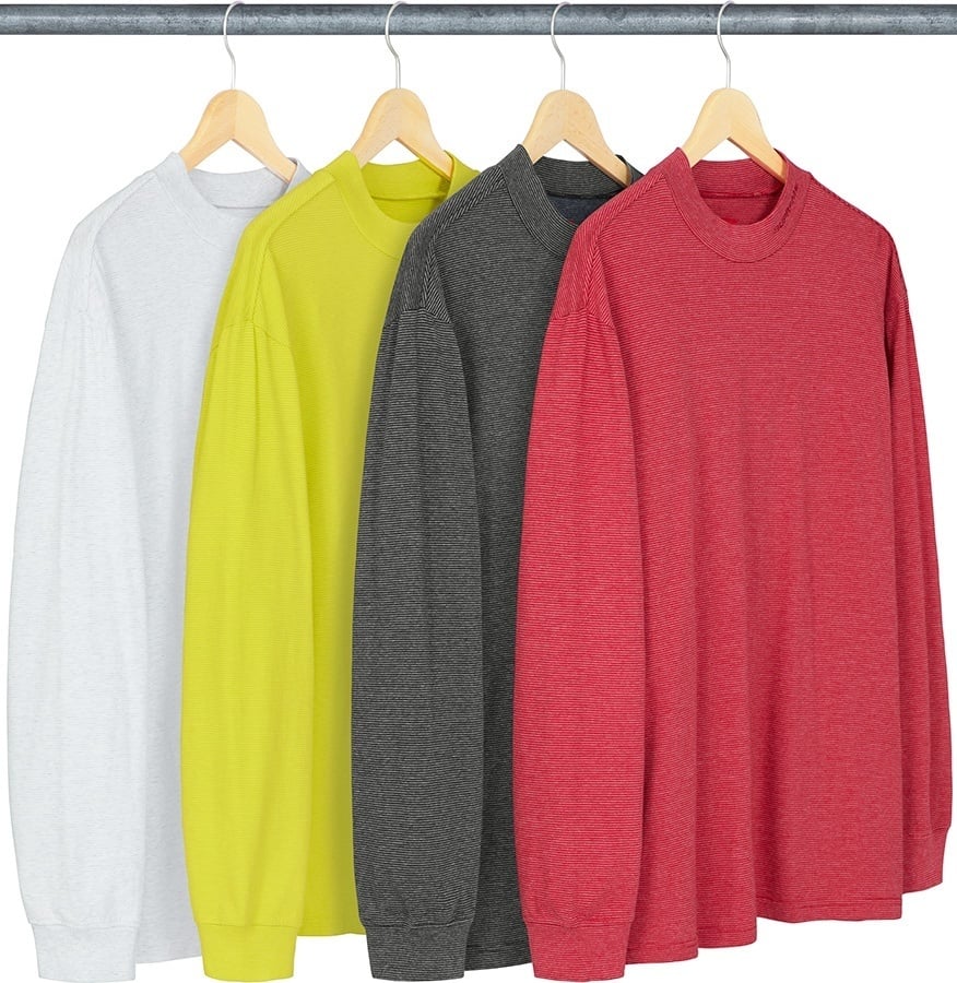 Micro Stripe Mock Neck